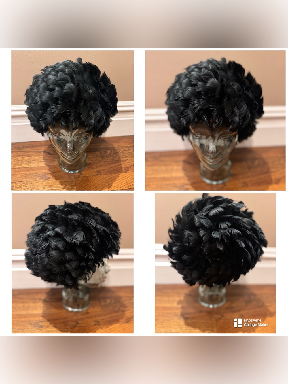 Vintage 50s/60s  black feather hat
